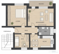 Hochwertige 3-Zimmer-Wohnung mit Südbalkon in Feldkirchen bei München - Grundriss
